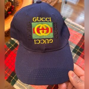 Vintage G G monogram style Navy Blue Cap retro DEADSTOCK